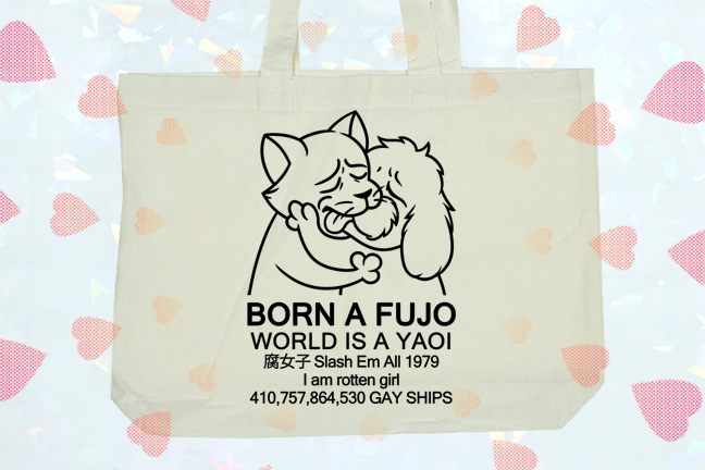 BORN A FUJO tote bags