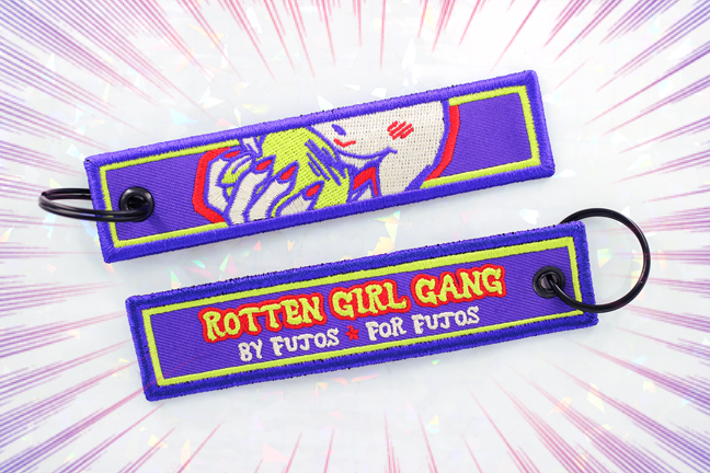 rotten girl gang logo embroidered keychains