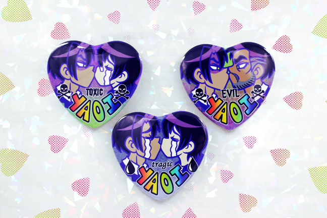 bespoke yaoi heart buttons